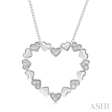 Sterling Silver Diamond Heart Pendant, 0.05 Carat TW